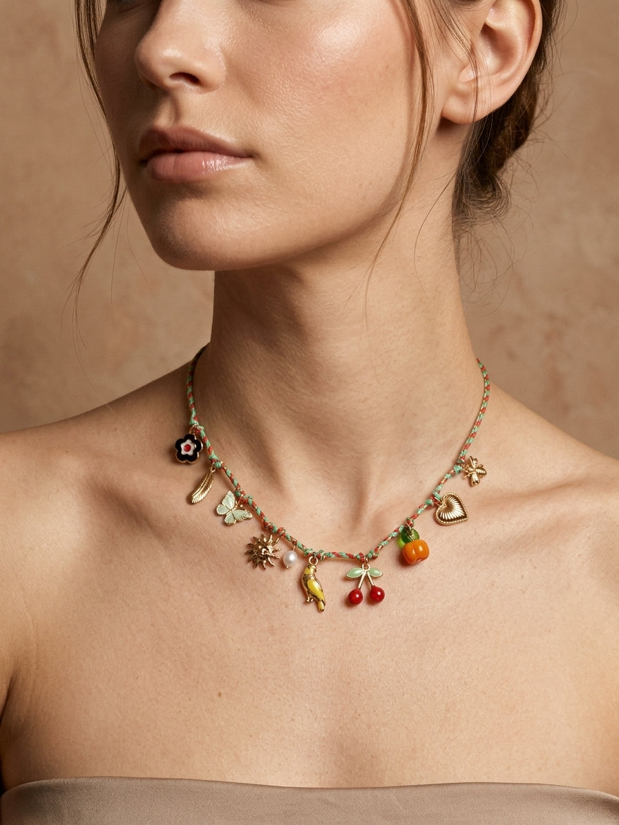 ZU | Collier en acier inoxydable et charms