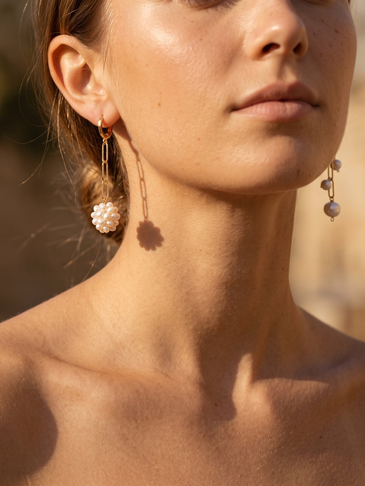 TUTTI | Boucles d'oreilles en acier inoxydable et perles d'eau douce