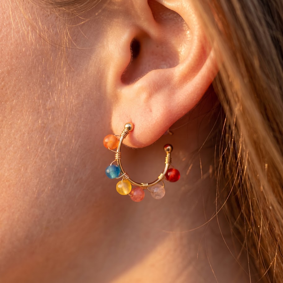 Créoles Suzi | Acier inoxydable & cristaux