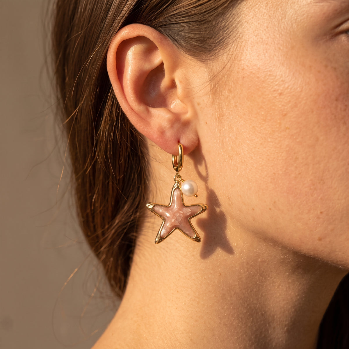 SERENA II  | Boucles d'oreilles en acier inoxydable et perle d'eau douce