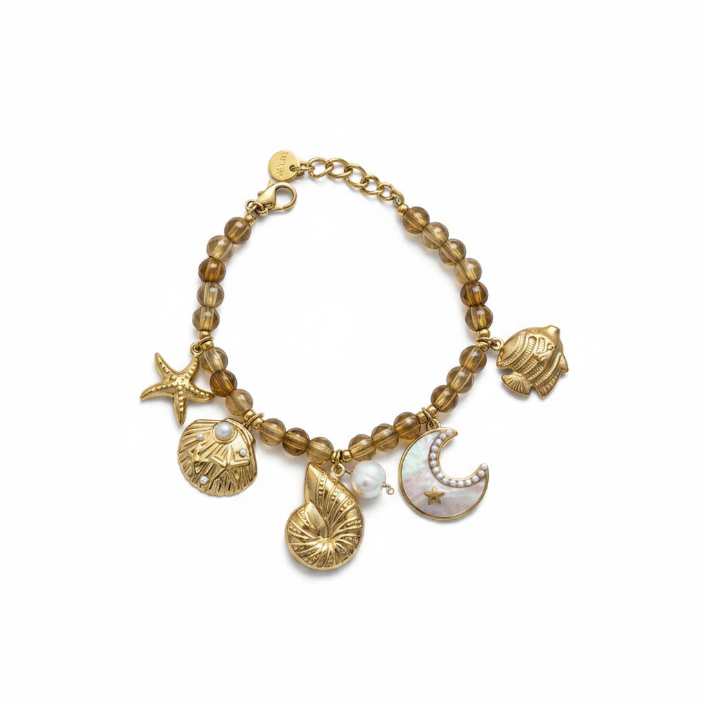 MONA Bracelet à Charms en Acier Inoxydable