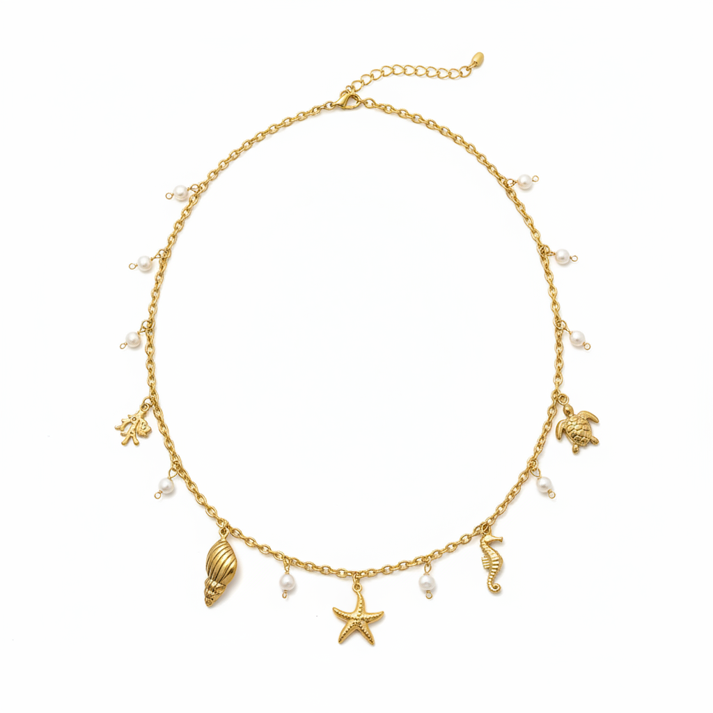 JUBI | Collier en acier inoxydable et perles d'eau douce