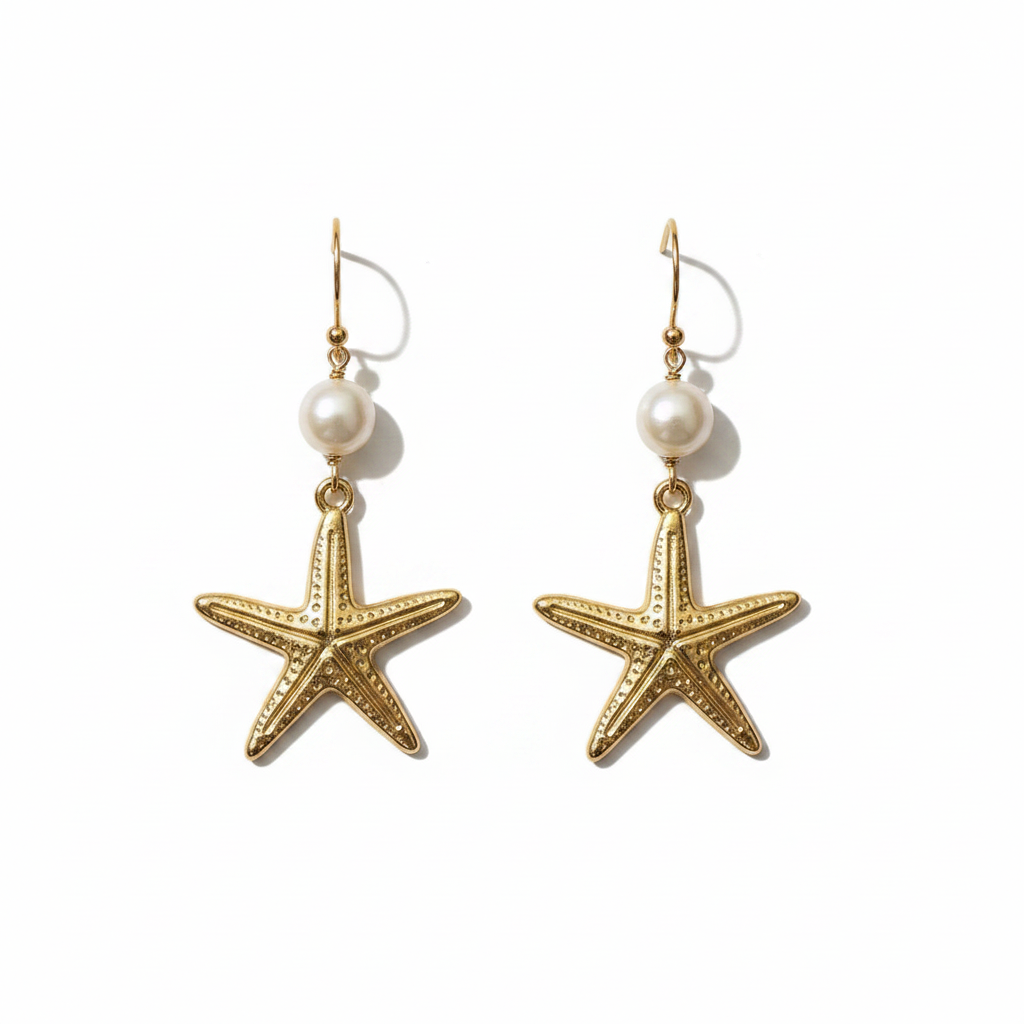 FIVE | Boucles d'oreilles en acier inoxydable et perle d'eau douce
