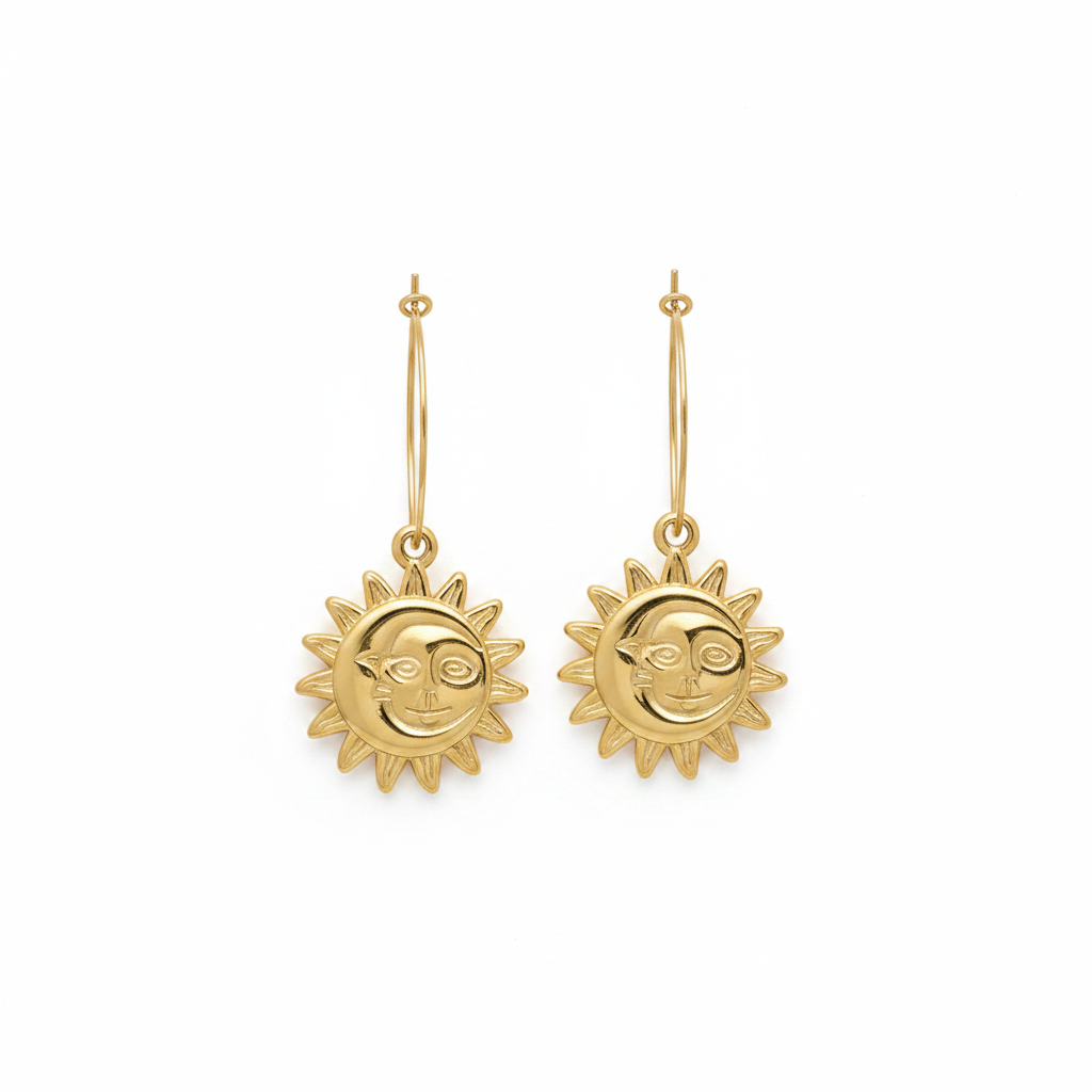 SUN | Boucles d'oreilles en acier inoxydable