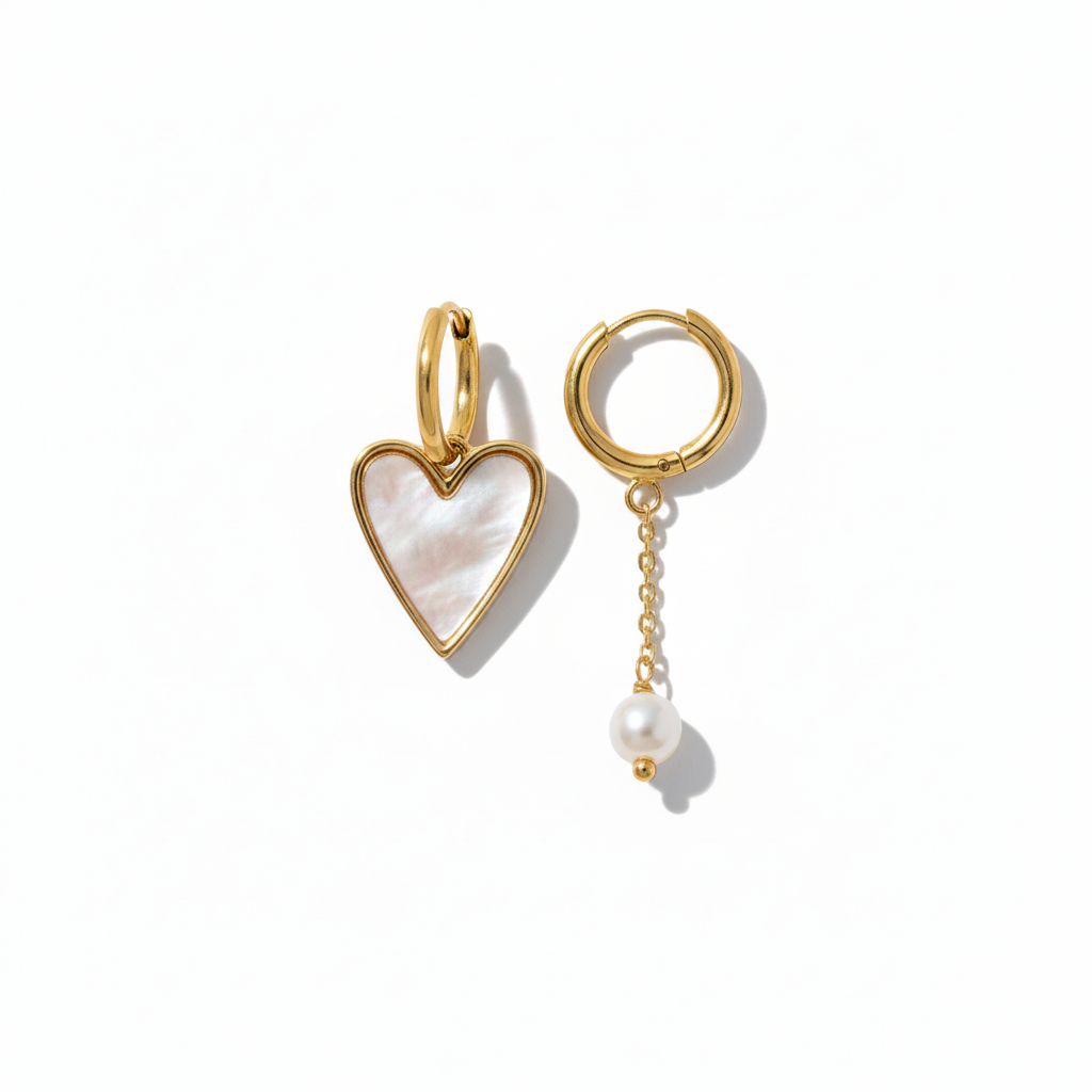 CO | Boucles d’oreilles en acier inoxydable et perle d’eau douce