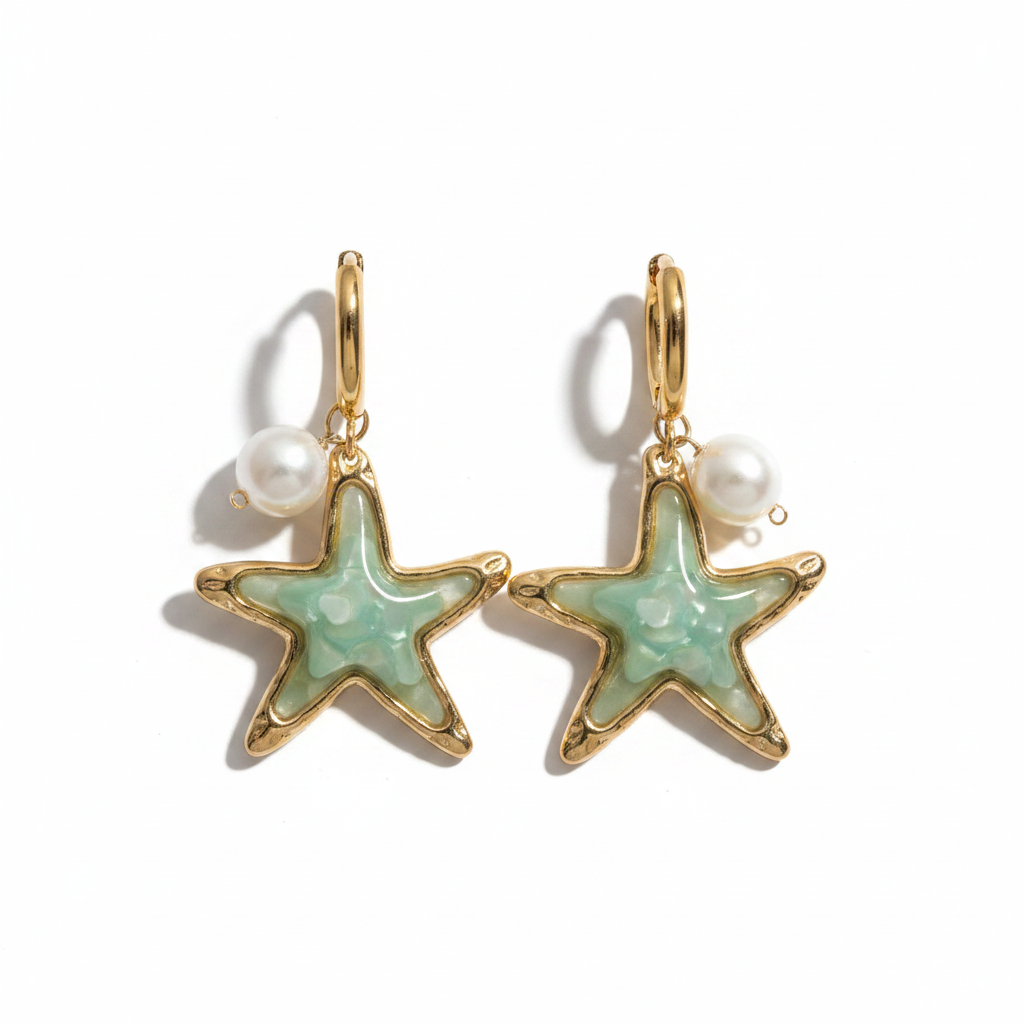 SERENA | Boucles d'oreilles en acier inoxydable et perle d'eau douce