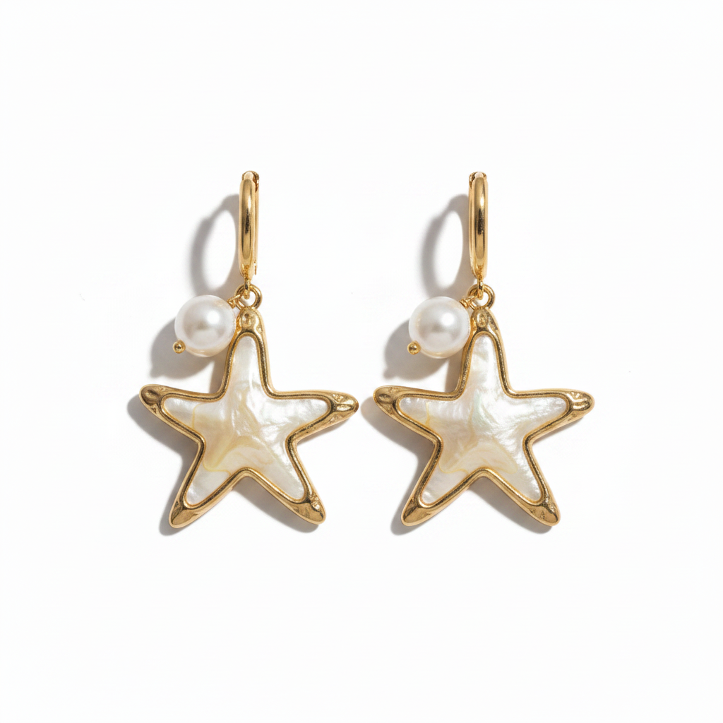 SERENA I  | Boucles d'oreilles en acier inoxydable et perle d'eau douce